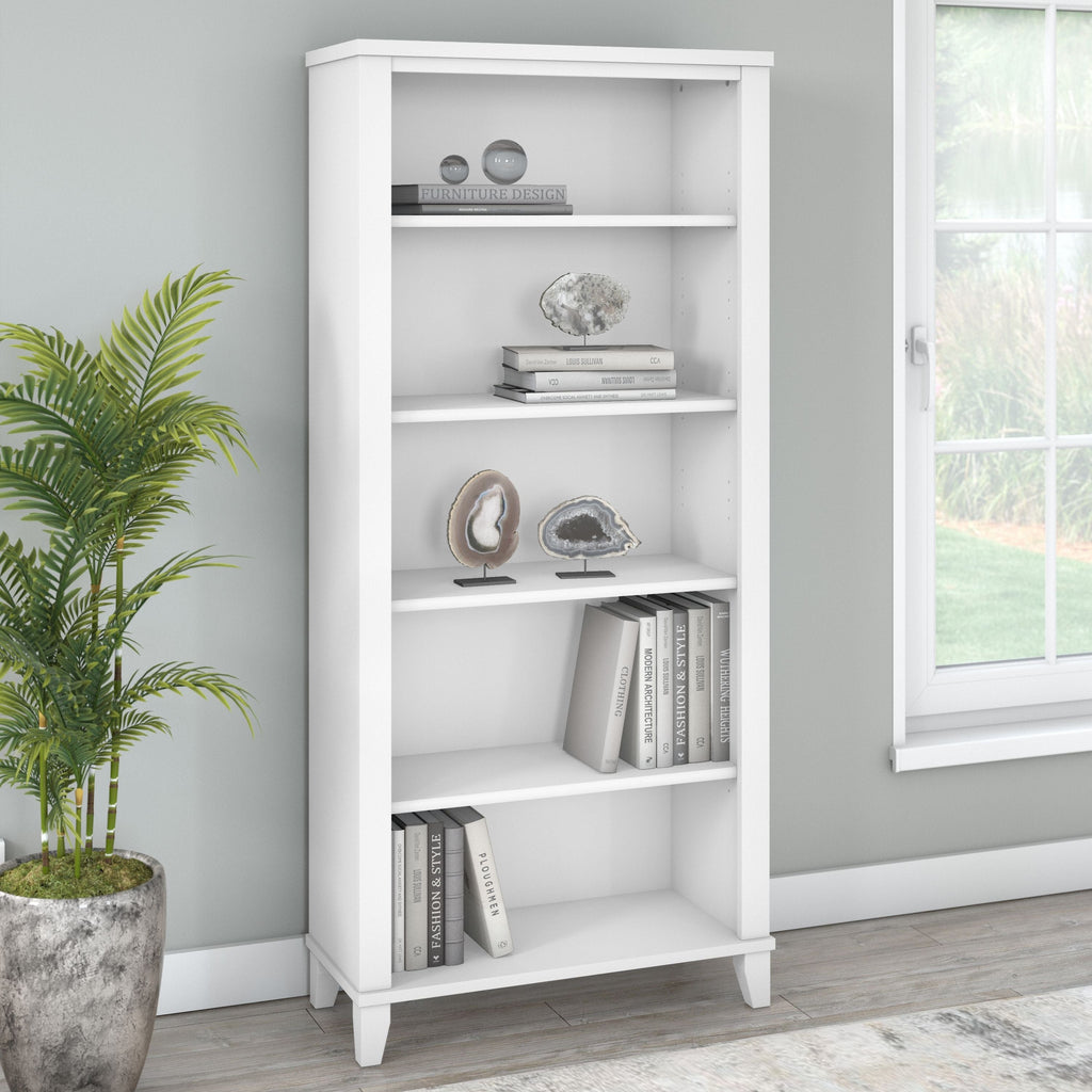Bibliothèque haute à 5 étagères réglables Somerset de Bush Furniture