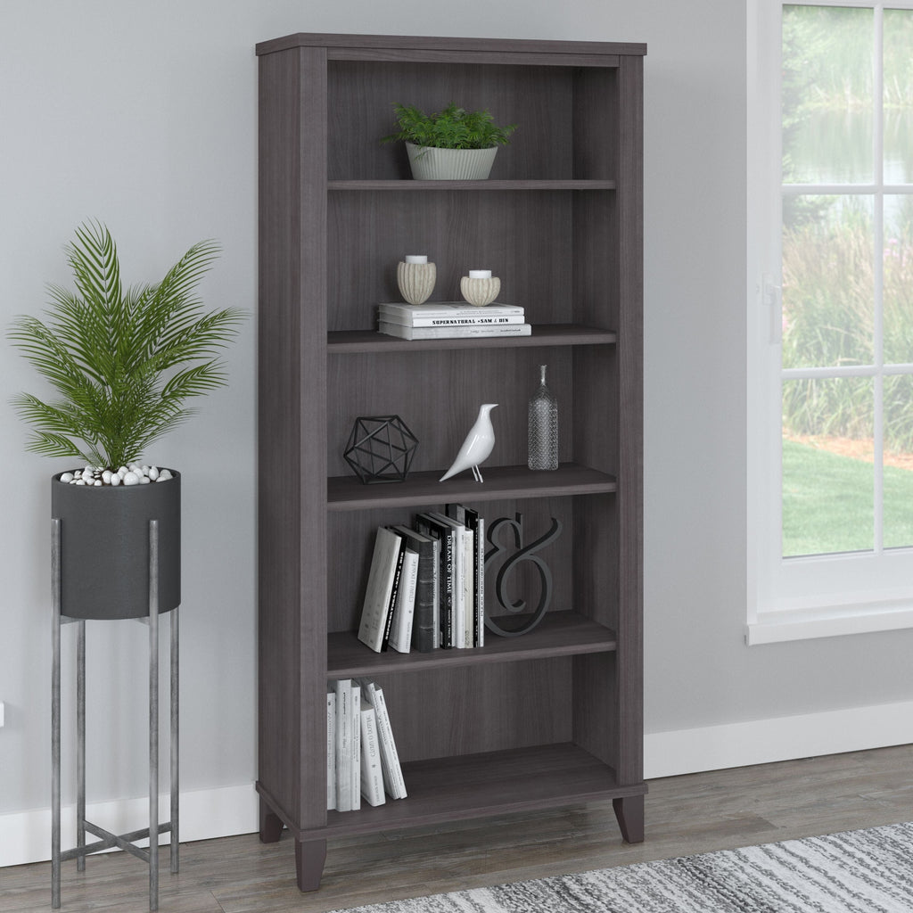Bibliothèque haute à 5 étagères réglables Somerset de Bush Furniture
