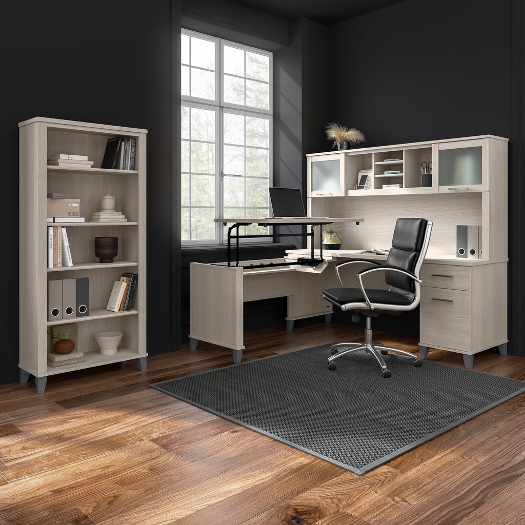 Bibliothèque haute à 5 étagères réglables Somerset de Bush Furniture