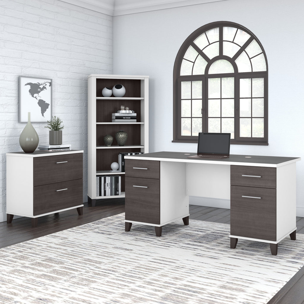 Bibliothèque haute à 5 étagères réglables Somerset de Bush Furniture
