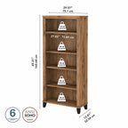 Bibliothèque haute à 5 étagères réglables Somerset de Bush Furniture