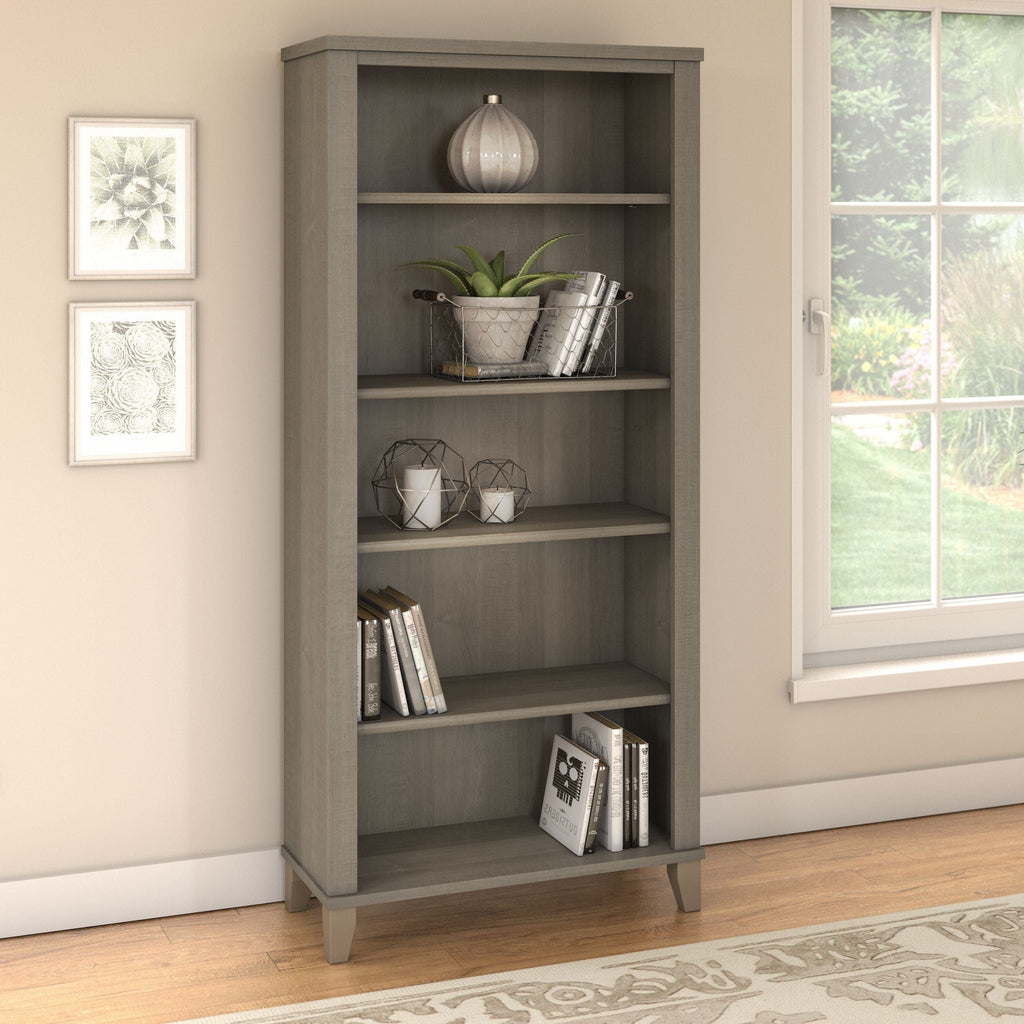 Bibliothèque haute à 5 étagères réglables Somerset de Bush Furniture