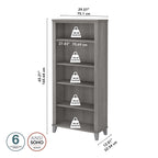 Bibliothèque haute à 5 étagères réglables Somerset de Bush Furniture
