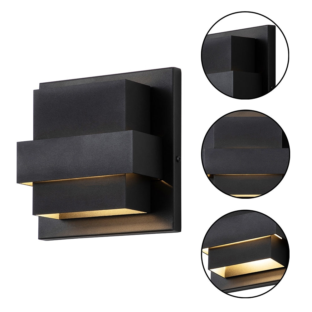 Applique murale C Cattleya à 1 lumière, LED intégrée, aluminium noir mat – Noir mat