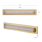 C Cattleya 28 Barre lumineuse LED intégrée pour meuble-lavabo de salle de bain en or brossé avec verre sablé transparent