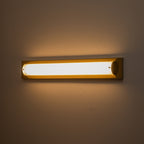 C Cattleya 28 Barre lumineuse LED intégrée pour meuble-lavabo de salle de bain en or brossé avec verre sablé transparent