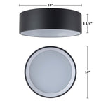 Plafonnier encastré à LED intégré C Cattleya noir et bois 3CCT