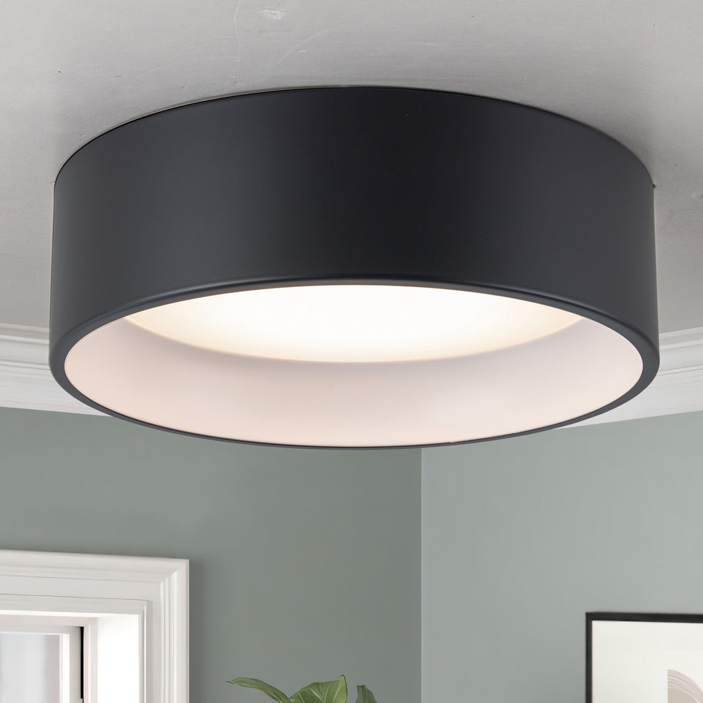 Plafonnier encastré à LED intégré C Cattleya noir et bois 3CCT