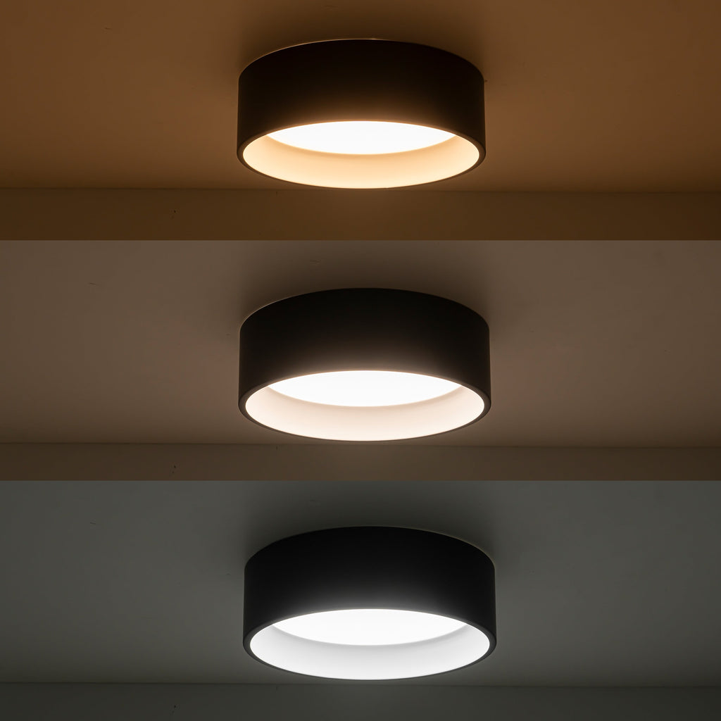 Plafonnier encastré à LED intégré C Cattleya noir et bois 3CCT