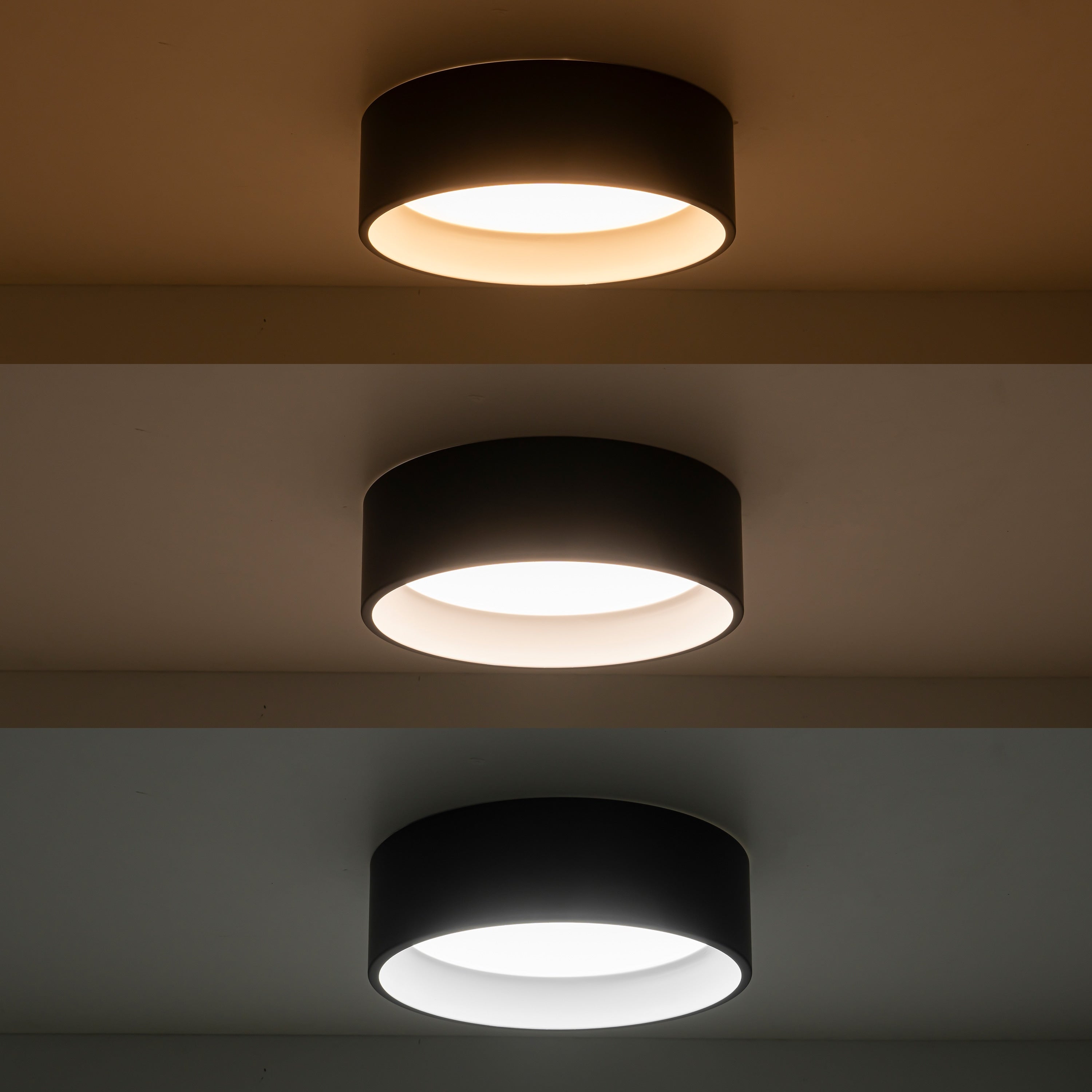 Plafonnier encastré à LED intégré C Cattleya noir et bois 3CCT
