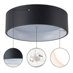 Plafonnier encastré à LED intégré C Cattleya noir et bois 3CCT