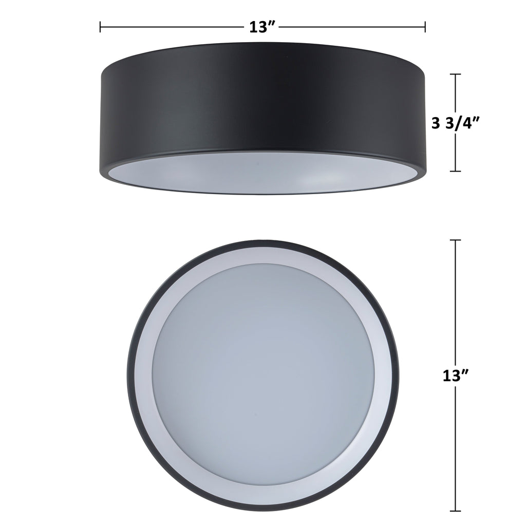 Plafonnier encastré à LED intégré C Cattleya noir et bois 3CCT