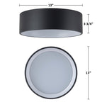 Plafonnier encastré à LED intégré C Cattleya noir et bois 3CCT