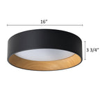 Plafonnier encastré à LED intégré C Cattleya noir et bois 3CCT