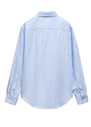 Chemise à larges rayures bleues
