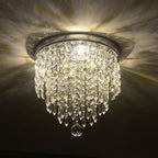 Lustre miniature en cristal CO-Z à 3 lumières avec cristaux en forme de goutte de pluie