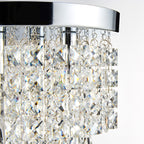 Lustre miniature en cristal CO-Z à 3 lumières avec cristaux en forme de goutte de pluie