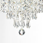 Lustre miniature en cristal CO-Z à 3 lumières avec cristaux en forme de goutte de pluie
