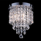 Lustre miniature en cristal CO-Z à 3 lumières avec cristaux en forme de goutte de pluie