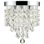 Lustre miniature en cristal CO-Z à 3 lumières avec cristaux en forme de goutte de pluie