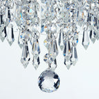 Lustre miniature en cristal CO-Z à 3 lumières avec cristaux en forme de goutte de pluie
