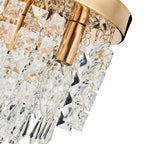 Lustre miniature en cristal CO-Z à 3 lumières avec cristaux en forme de goutte de pluie