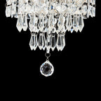 Lustre miniature en cristal CO-Z à 3 lumières avec cristaux en forme de goutte de pluie