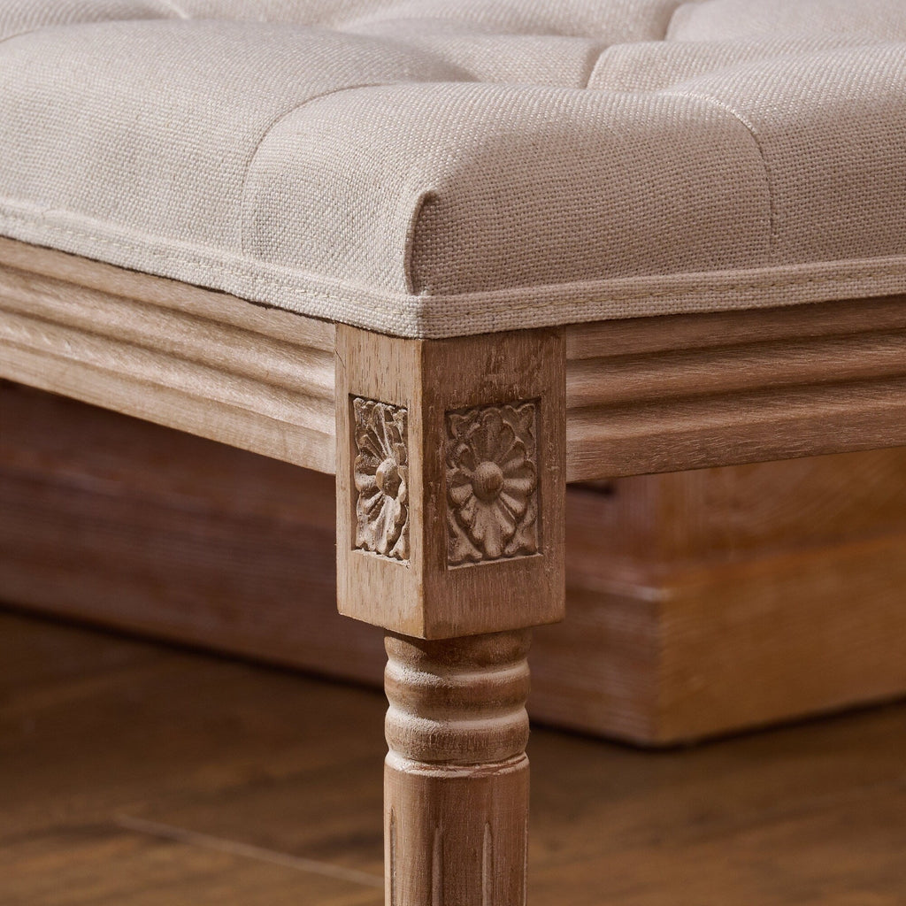 Tabouret de pied et de coiffeuse rembourré vintage français CO-Z