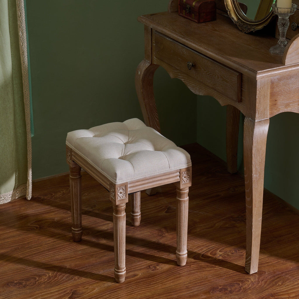 Tabouret de pied et de coiffeuse rembourré vintage français CO-Z