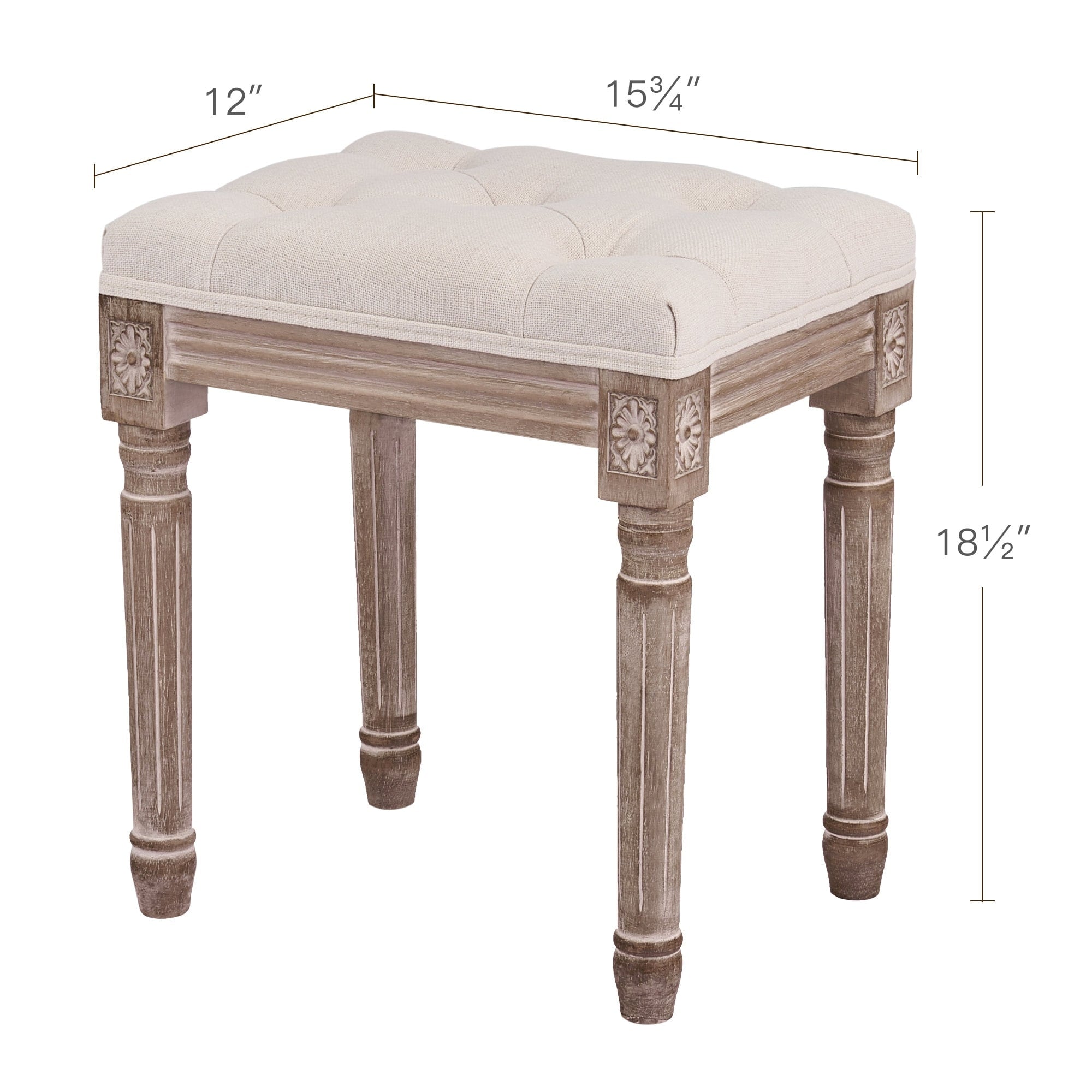 Tabouret de pied et de coiffeuse rembourré vintage français CO-Z