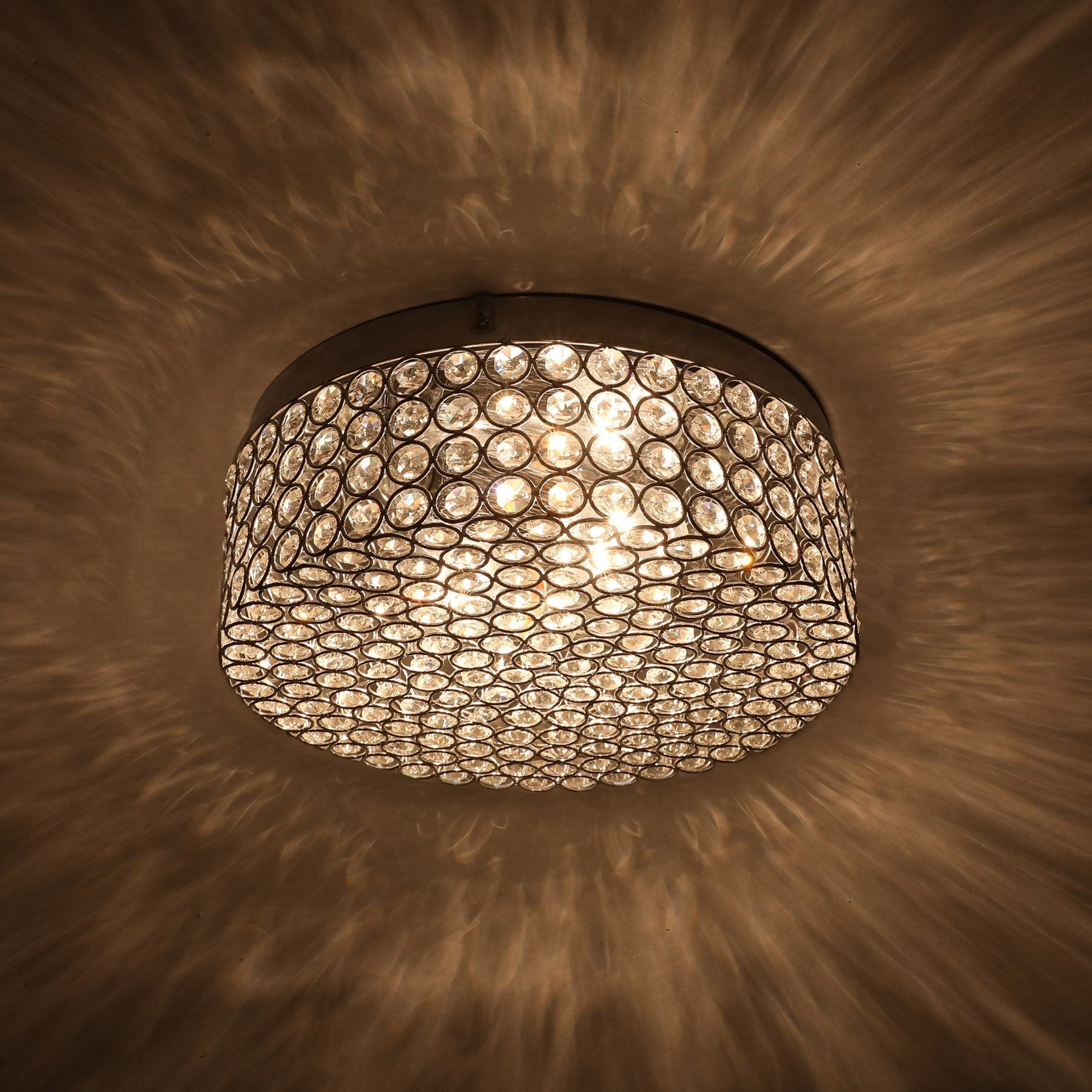 Plafonnier encastré rond moderne à 2 lumières en cristal CO-Z