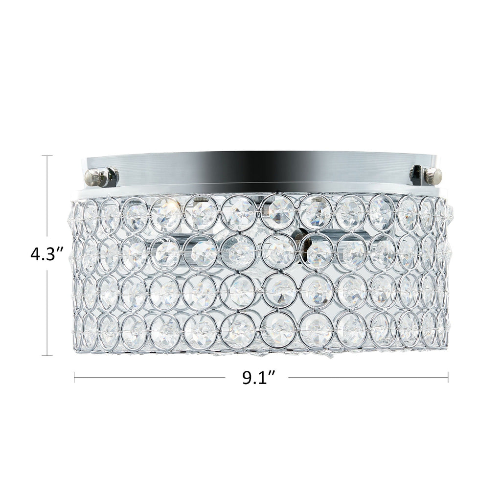 Plafonnier encastré rond moderne à 2 lumières en cristal CO-Z
