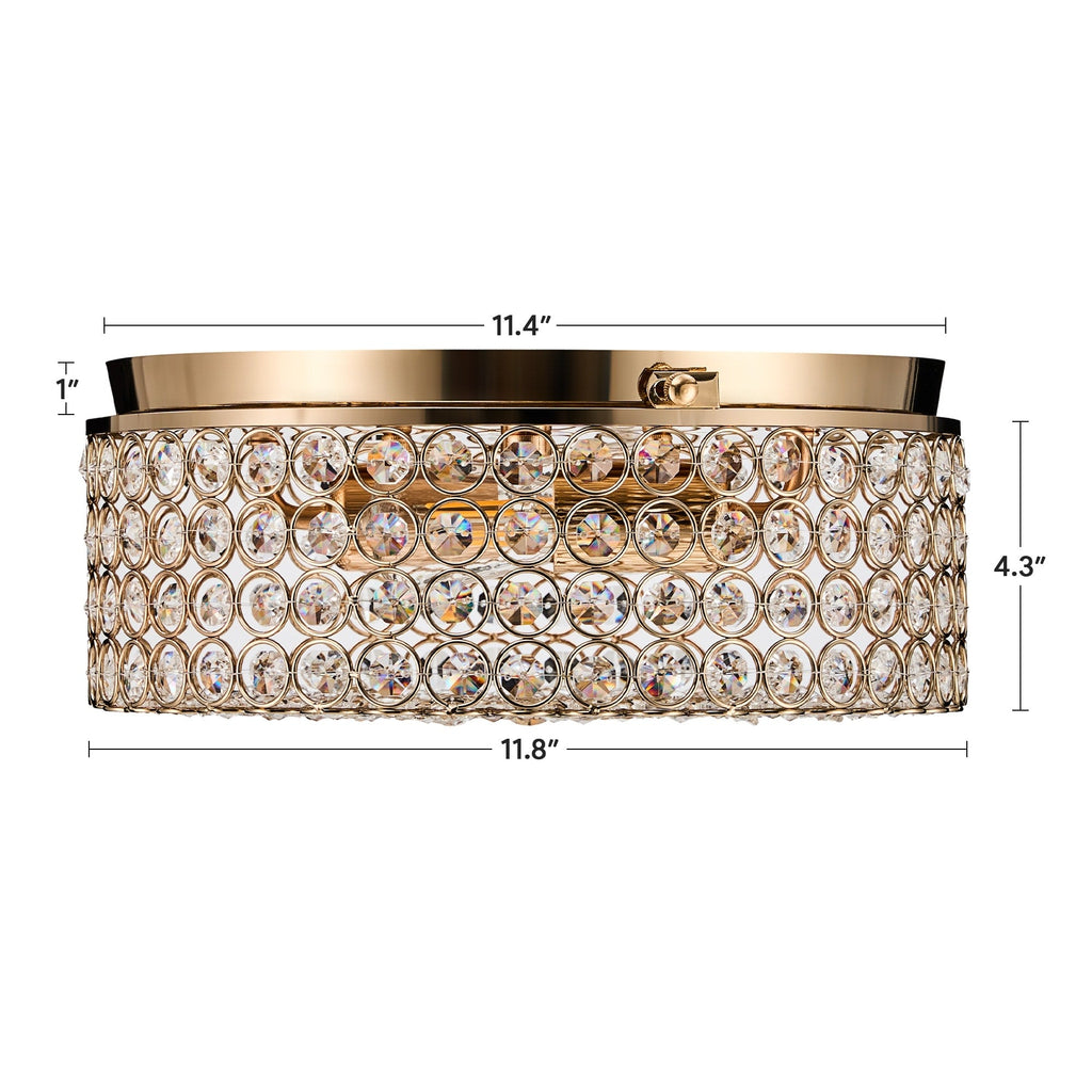 Plafonnier encastré rond moderne à 2 lumières en cristal CO-Z