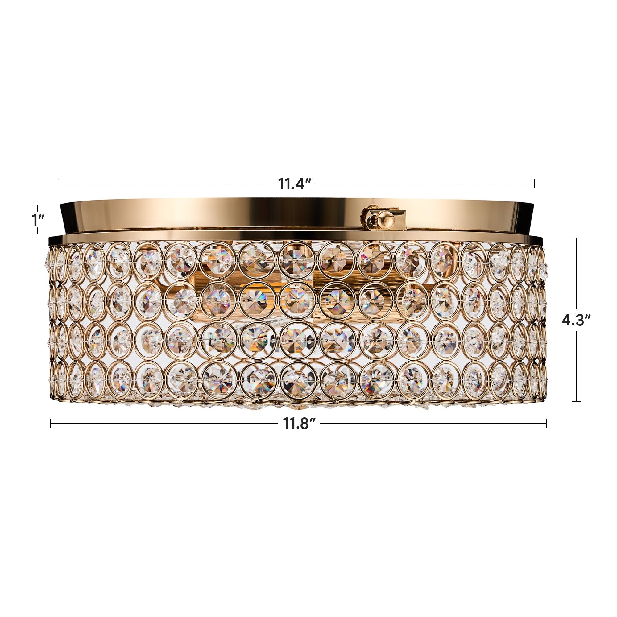Plafonnier encastré rond moderne à 2 lumières en cristal CO-Z