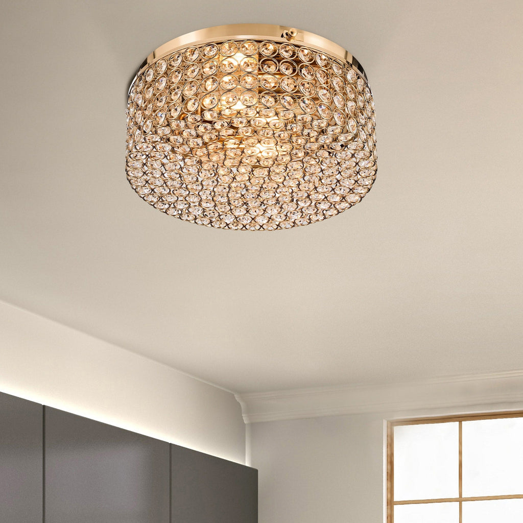 Plafonnier encastré rond moderne à 2 lumières en cristal CO-Z