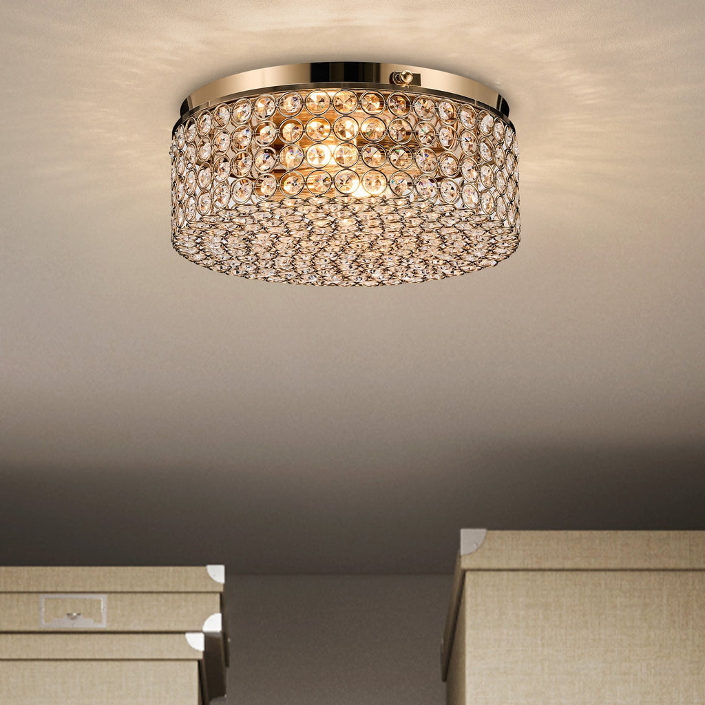 Plafonnier encastré rond moderne à 2 lumières en cristal CO-Z