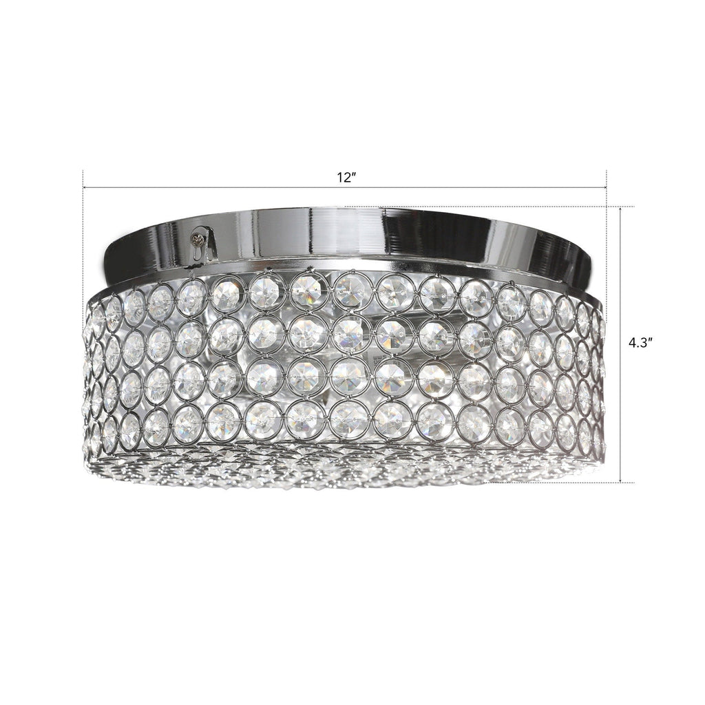 Plafonnier encastré rond moderne à 2 lumières en cristal CO-Z