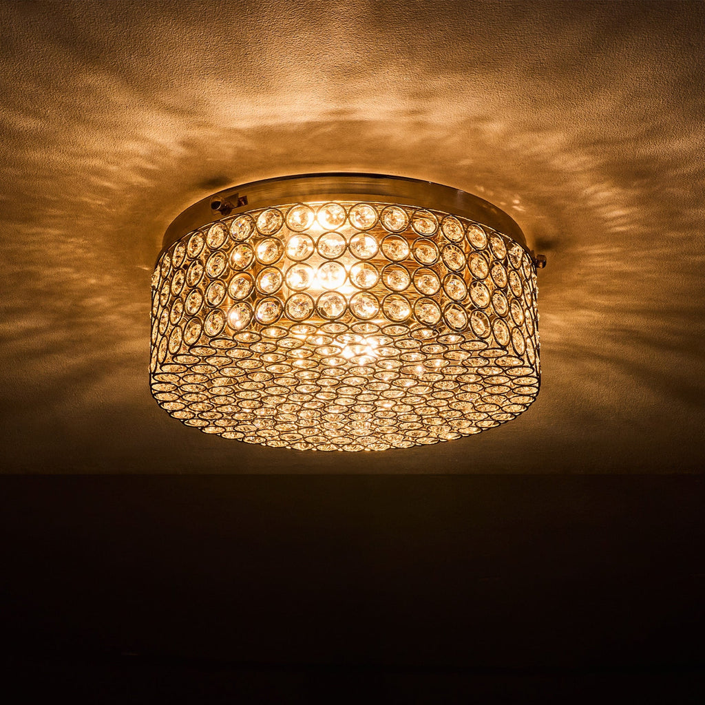 Plafonnier encastré rond moderne à 2 lumières en cristal CO-Z