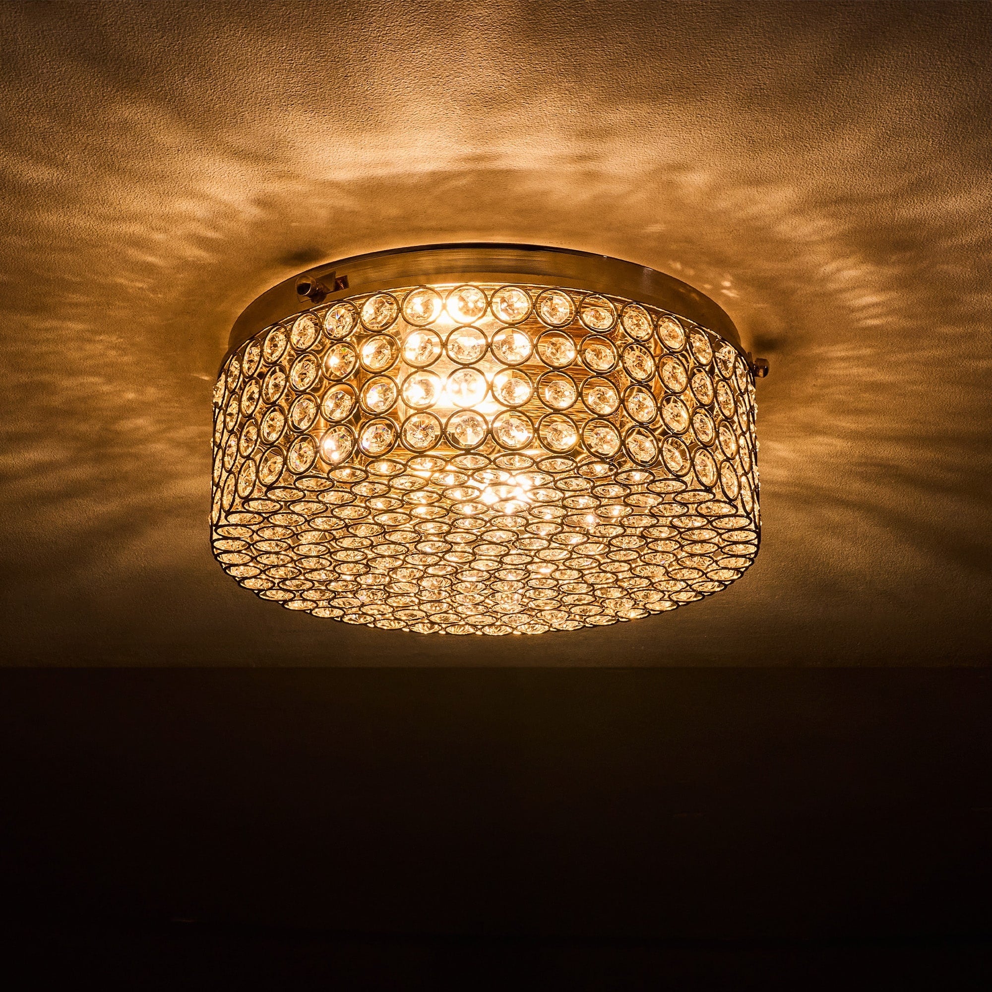 Plafonnier encastré rond moderne à 2 lumières en cristal CO-Z
