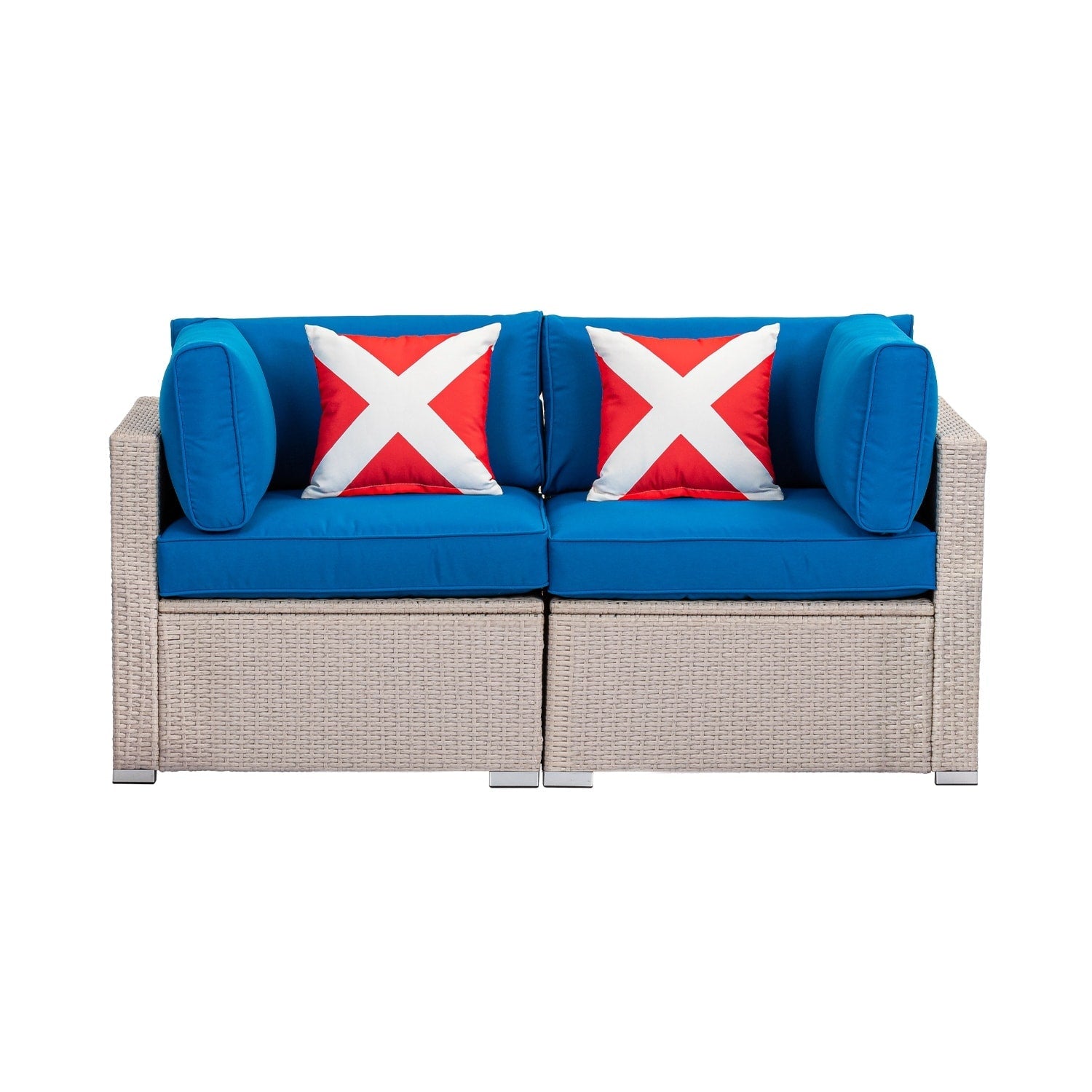 Ensemble de canapés sectionnels en osier pour l'extérieur COSIEST 2 pièces