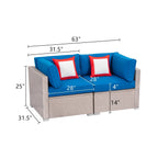 Ensemble de canapés sectionnels en osier pour l'extérieur COSIEST 2 pièces