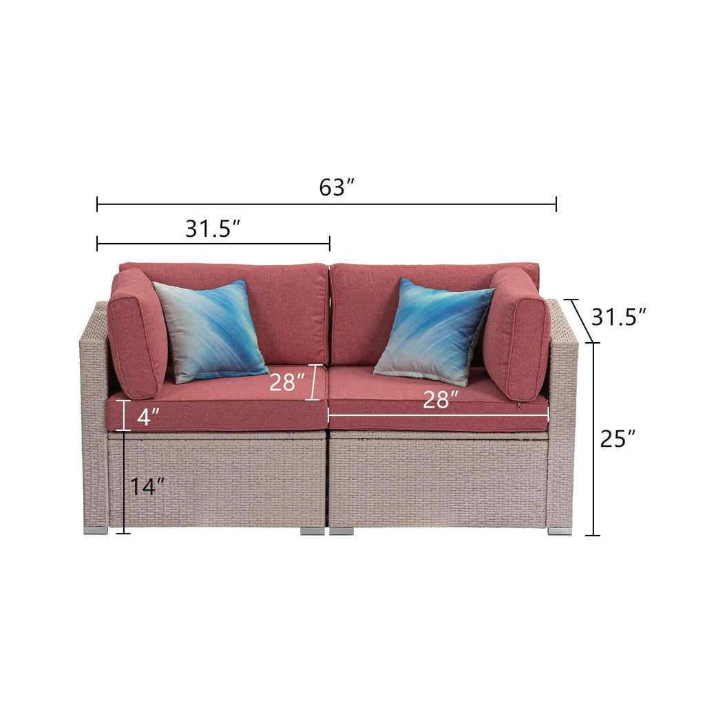 Ensemble de canapés sectionnels en osier pour l'extérieur COSIEST 2 pièces