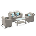 Ensemble de canapé sectionnel rembourré 4 pièces le plus confortable pour patio