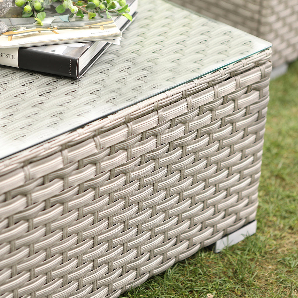 Canapé sectionnel en osier 7 pièces pour patio extérieur COSIEST avec table basse
