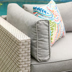 Canapé sectionnel en osier 7 pièces pour patio extérieur COSIEST avec table basse