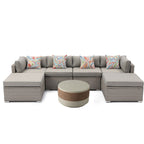Canapé sectionnel en osier 7 pièces pour patio extérieur COSIEST avec table basse