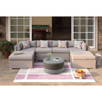 Canapé sectionnel en osier 7 pièces pour patio extérieur COSIEST avec table basse