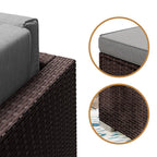 Canapé sectionnel en osier 7 pièces pour patio extérieur COSIEST avec table basse