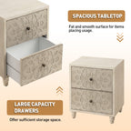 Table de chevet en bois massif marron vintage avec tiroirs COSIEST