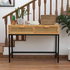 Console de style ferme moderne COZAYH 44 avec façade tissée
